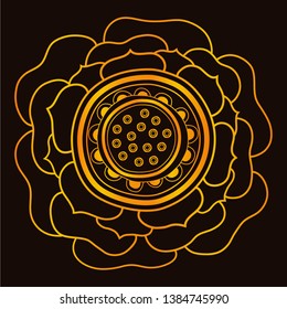 Circular pattern in form of mandala for Henna, Mehndi, tattoo, decoration. Decorative ornament in ethnic oriental style. Coloring book page,hand drawen. golden mandala.