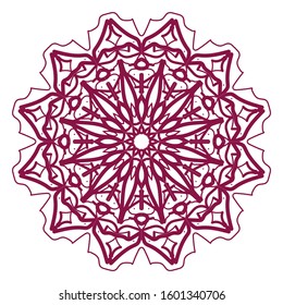 Circular pattern in form of mandala for Henna, Mehndi, tattoo, decoration. Decorative ornament in ethnic oriental style. Coloring book page. EPS 10.