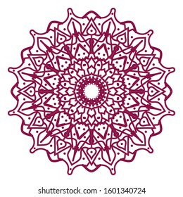 Circular pattern in form of mandala for Henna, Mehndi, tattoo, decoration. Decorative ornament in ethnic oriental style. Coloring book page. EPS 10.