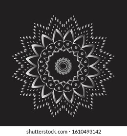 Circular pattern in form of mandala for Henna, Mehndi, tattoo, coloring book page. Decorative ornament in ethnic oriental style. 