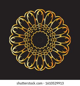 Circular pattern in form of mandala for Henna, Mehndi, tattoo, decoration. Decorative ornament in ethnic oriental style. Coloring book page