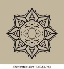 Circular pattern in form of mandala for Henna, Mehndi, tattoo, decoration. Decorative ornament in ethnic oriental style. Coloring book page