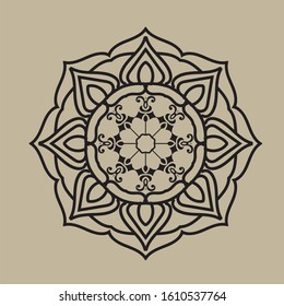 Circular pattern in form of mandala for Henna, Mehndi, tattoo, decoration. Decorative ornament in ethnic oriental style. Coloring book page
