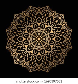 Circular pattern in form of mandala for Henna, Mehndi, tattoo, decoration. Decorative ornament in ethnic oriental style. Coloring book page.