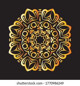 Rundmuster in Form von Mandala für Henna, Mehndi, Tattoo, Dekoration. Dekorative Ornamente im orientalischen Stil. Farbige Buchseite.