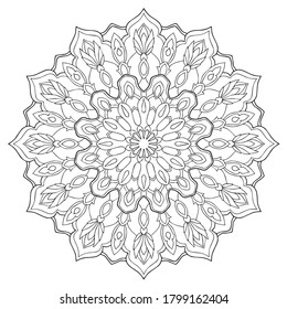 Flower Mandala Hearts Coloring Page Valentines Stock Vector (royalty 