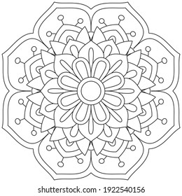 Circular pattern in form of mandala for Henna Mehndi Tattoo Decoration Decorative ornament in ethnic oriental style Coloring book page Mandala pattern black and white good mood