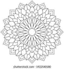 Circular pattern in form of mandala for Henna Mehndi Tattoo Decoration Decorative ornament in ethnic oriental style Coloring book page Mandala pattern black and white good mood