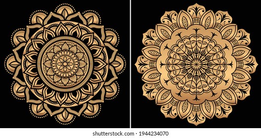 Circular pattern in form of mandala for Henna, Mehndi, tattoo, decoration. Decorative ornament in ethnic oriental style