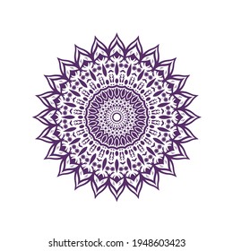 Circular pattern in form of mandala for Henna, islamic element, decoration, Coloring book page.