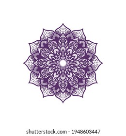 Circular pattern in form of mandala for Henna, islamic element, decoration, Coloring book page.