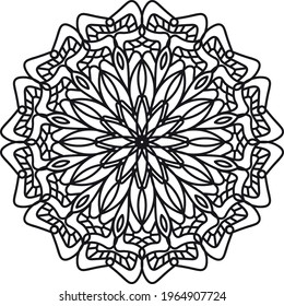 Circular pattern in form of mandala for Henna, Mehndi, tattoo, decoration. Decorative ornament in ethnic oriental style. Coloring book page. ornamental round lace ornament.