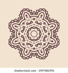 Circular pattern in form of mandala for Henna, decoration. Decorative ornament in ethnic oriental style vector