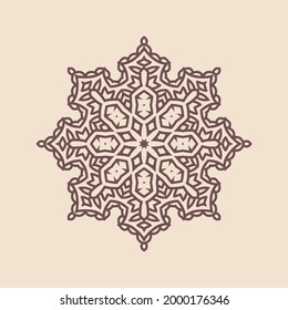 Circular pattern in form of mandala for Henna, decoration. Decorative ornament in ethnic oriental style vector
