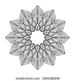 Circular pattern in form of mandala for henna