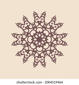 Circular pattern in form of mandala for Henna, decoration. Decorative ornament in ethnic oriental style vector