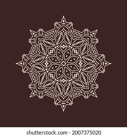 Circular pattern in form of mandala for Henna, decoration. Decorative ornament in ethnic oriental style vector