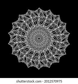 Circular pattern in form of mandala for Henna, Mehndi, tattoo, decoration. Decorative ornament in ethnic oriental style. Coloring book page.