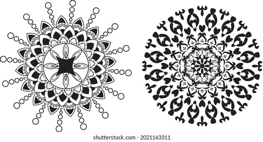 Circular pattern in form of mandala for Henna, Mehndi, tattoo, decoration. Decorative ornament in ethnic oriental style. Coloring book page. ornamental round lace ornament.