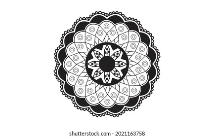 Circular pattern in form of mandala for Henna, Mehndi, tattoo, decoration. Decorative ornament in ethnic oriental style. Coloring book page. ornamental round lace ornament.