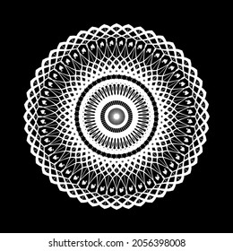 Circular pattern in form of mandala for Henna, Mehndi, tattoo, decoration. Decorative ornament in ethnic oriental style. Coloring book page.