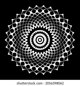 Circular pattern in form of mandala for Henna, Mehndi, tattoo, decoration. Decorative ornament in ethnic oriental style. Coloring book page.