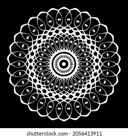 Patrón circular en forma de mandala para Henna, Mehndi, tatuaje, decoración. La decoración es de estilo étnico oriental. Coloreando la página del libro.