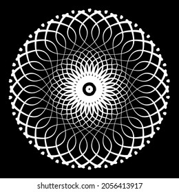 Circular pattern in form of mandala for Henna, Mehndi, tattoo, decoration. Decorative ornament in ethnic oriental style. Coloring book page.