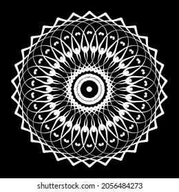 Circular pattern in form of mandala for Henna, Mehndi, tattoo, decoration. Decorative ornament in ethnic oriental style. Coloring book page.