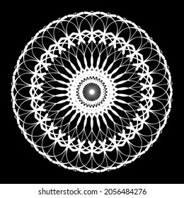 Circular pattern in form of mandala for Henna, Mehndi, tattoo, decoration. Decorative ornament in ethnic oriental style. Coloring book page.