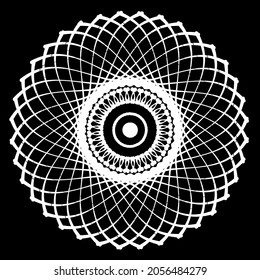 Circular pattern in form of mandala for Henna, Mehndi, tattoo, decoration. Decorative ornament in ethnic oriental style. Coloring book page.