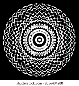 Rundmuster in Form von Mandala für Henna, Mehndi, Tattoo, Dekoration. Dekorative Ornamente im orientalischen Stil. Farbige Buchseite.