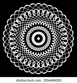 Rundmuster in Form von Mandala für Henna, Mehndi, Tattoo, Dekoration. Dekorative Ornamente im orientalischen Stil. Farbige Buchseite.