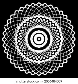 Circular pattern in form of mandala for Henna, Mehndi, tattoo, decoration. Decorative ornament in ethnic oriental style. Coloring book page.