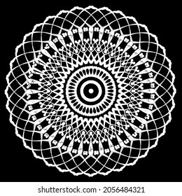 Patrón circular en forma de mandala para Henna, Mehndi, tatuaje, decoración. La decoración es de estilo étnico oriental. Coloreando la página del libro.