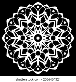 Circular pattern in form of mandala for Henna, Mehndi, tattoo, decoration. Decorative ornament in ethnic oriental style. Coloring book page.