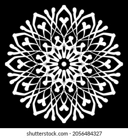 Rundmuster in Form von Mandala für Henna, Mehndi, Tattoo, Dekoration. Dekorative Ornamente im orientalischen Stil. Farbige Buchseite.