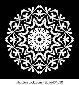 Patrón circular en forma de mandala para Henna, Mehndi, tatuaje, decoración. La decoración es de estilo étnico oriental. Coloreando la página del libro.