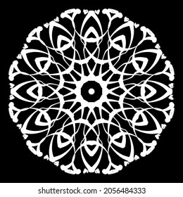 Circular pattern in form of mandala for Henna, Mehndi, tattoo, decoration. Decorative ornament in ethnic oriental style. Coloring book page.