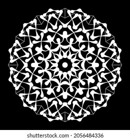 Circular pattern in form of mandala for Henna, Mehndi, tattoo, decoration. Decorative ornament in ethnic oriental style. Coloring book page.