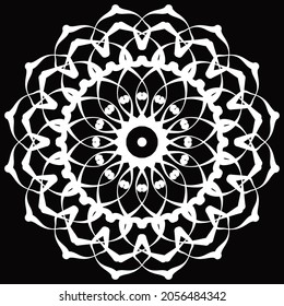 Patrón circular en forma de mandala para Henna, Mehndi, tatuaje, decoración. La decoración es de estilo étnico oriental. Coloreando la página del libro.
