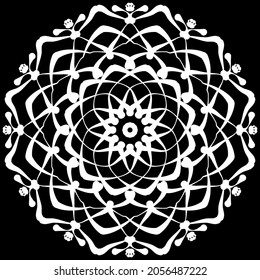 Patrón circular en forma de mandala para Henna, Mehndi, tatuaje, decoración. La decoración es de estilo étnico oriental. Coloreando la página del libro.