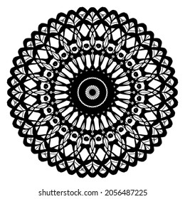 Patrón circular en forma de mandala para Henna, Mehndi, tatuaje, decoración. La decoración es de estilo étnico oriental. Coloreando la página del libro.