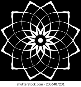 Circular pattern in form of mandala for Henna, Mehndi, tattoo, decoration. Decorative ornament in ethnic oriental style. Coloring book page.