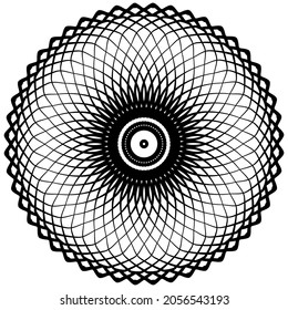 Circular pattern in form of mandala for Henna, Mehndi, tattoo, decoration. Decorative ornament in ethnic oriental style. Coloring book page.