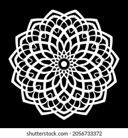 Circular pattern in form of mandala for Henna, Mehndi, tattoo, decoration. Decorative ornament in ethnic oriental style. Coloring book page.