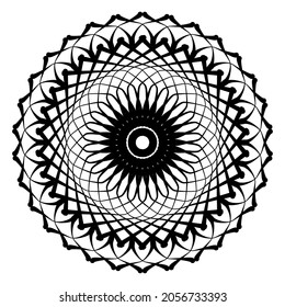 Patrón circular en forma de mandala para Henna, Mehndi, tatuaje, decoración. La decoración es de estilo étnico oriental. Coloreando la página del libro.