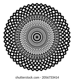 Circular pattern in form of mandala for Henna, Mehndi, tattoo, decoration. Decorative ornament in ethnic oriental style. Coloring book page.