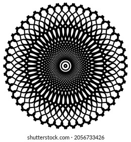 Circular pattern in form of mandala for Henna, Mehndi, tattoo, decoration. Decorative ornament in ethnic oriental style. Coloring book page.