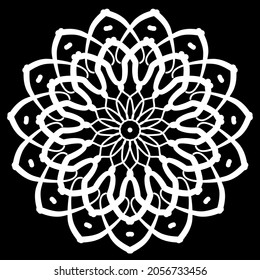 Patrón circular en forma de mandala para Henna, Mehndi, tatuaje, decoración. La decoración es de estilo étnico oriental. Coloreando la página del libro.